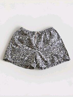 Aerie Neutral Cheetah Print Shorts Womens XXL Cotton Drawstrings Oversized Beach
